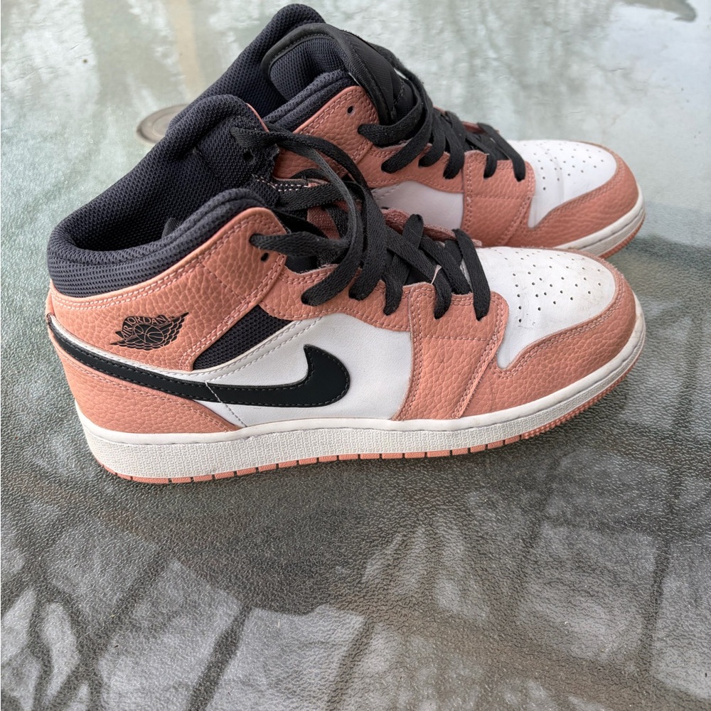 Nike Kids Mid-Top Sneakers - Coral Pink, White & Black